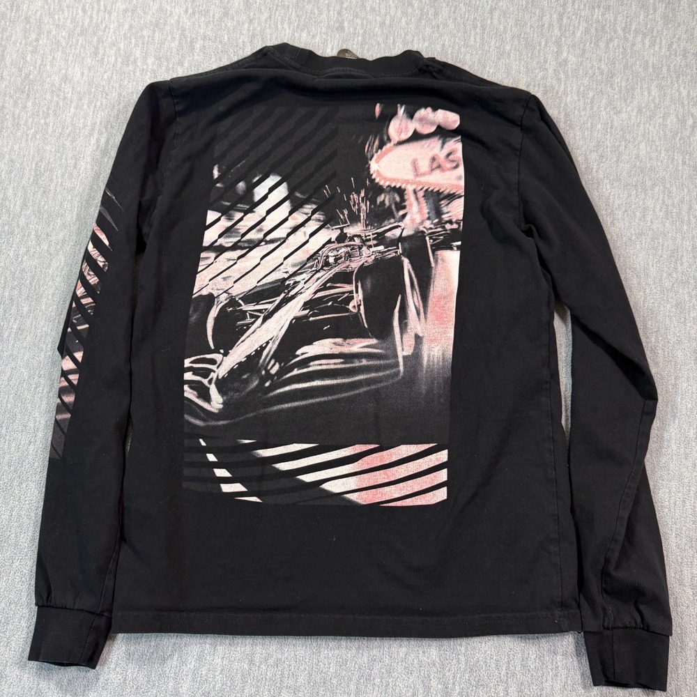 Formula 1 T-Shirt Mens S Black Las Vegas Grand Prix Racing Long Sleeve‎ F1